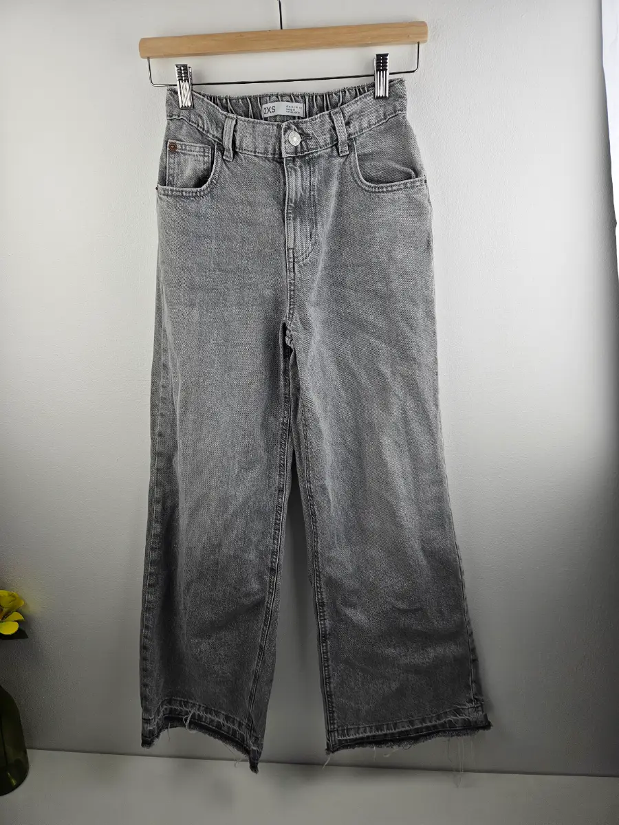 Grey Stonewash Bootcut Jeans 2xs