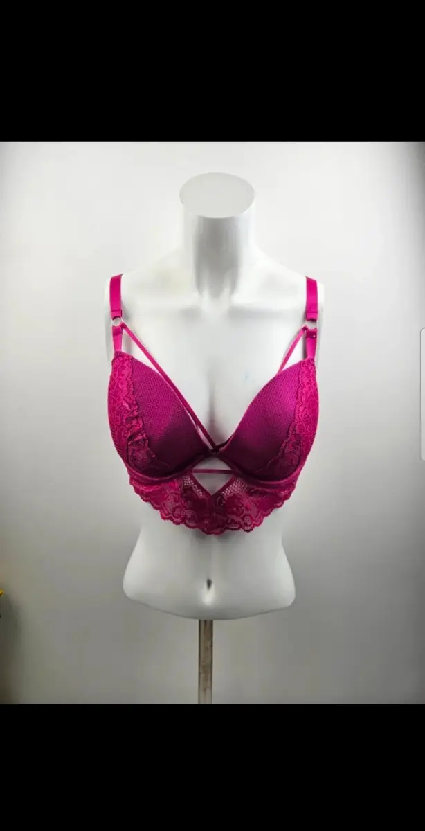 Entice George  Bra Hot Pink Lace 34E Underwire