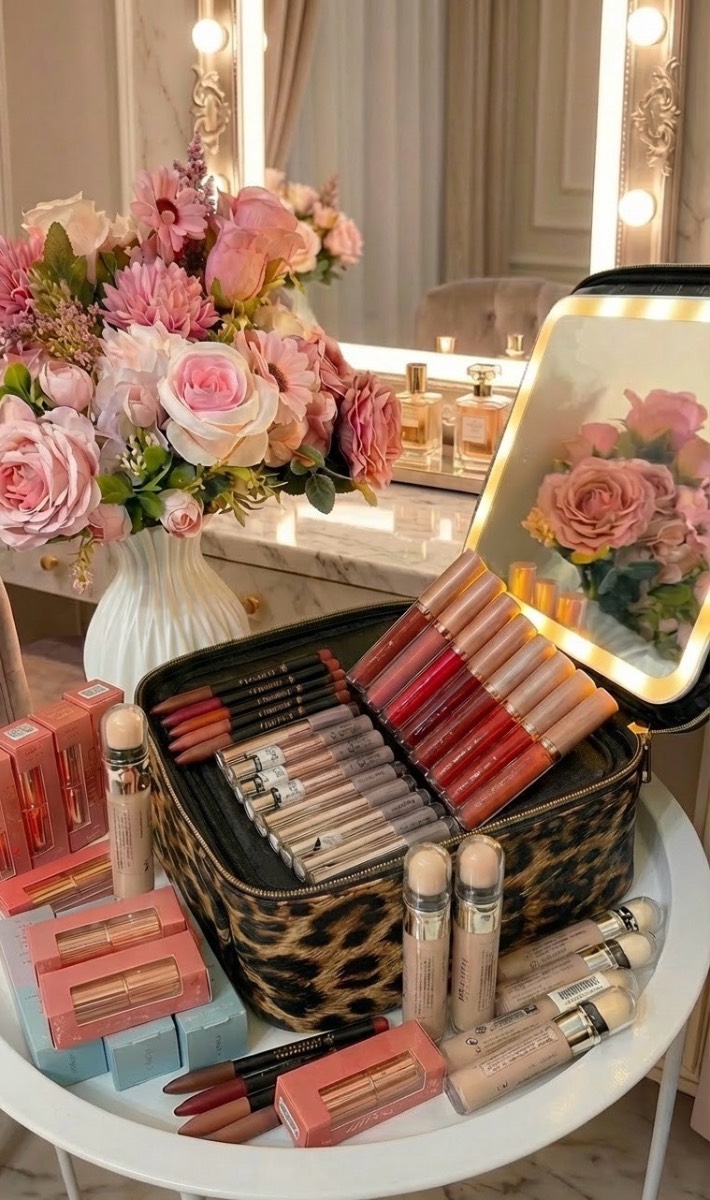 Make up travel case with huge make up bundle