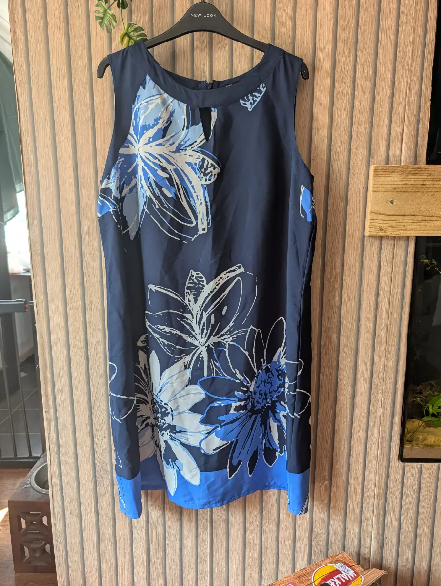 Floral blue ladies Roman dress