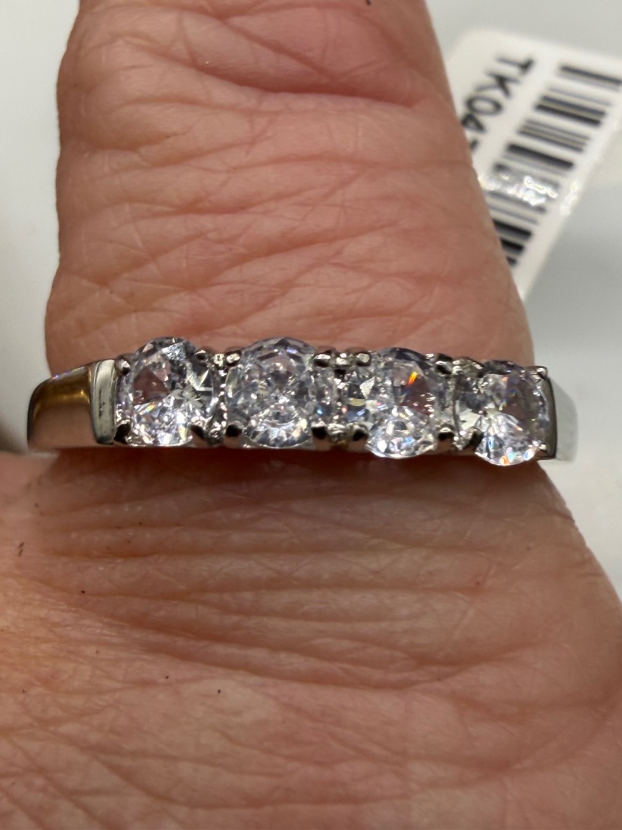 Anniversary ring brand-new CZ stainless steel stamped made in USA