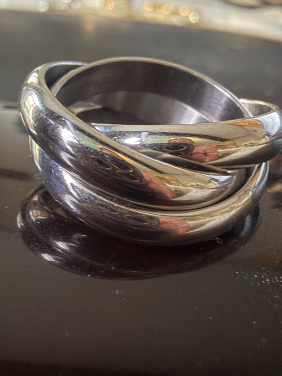 Ladies Russian wedding band ring stainless steel size small J