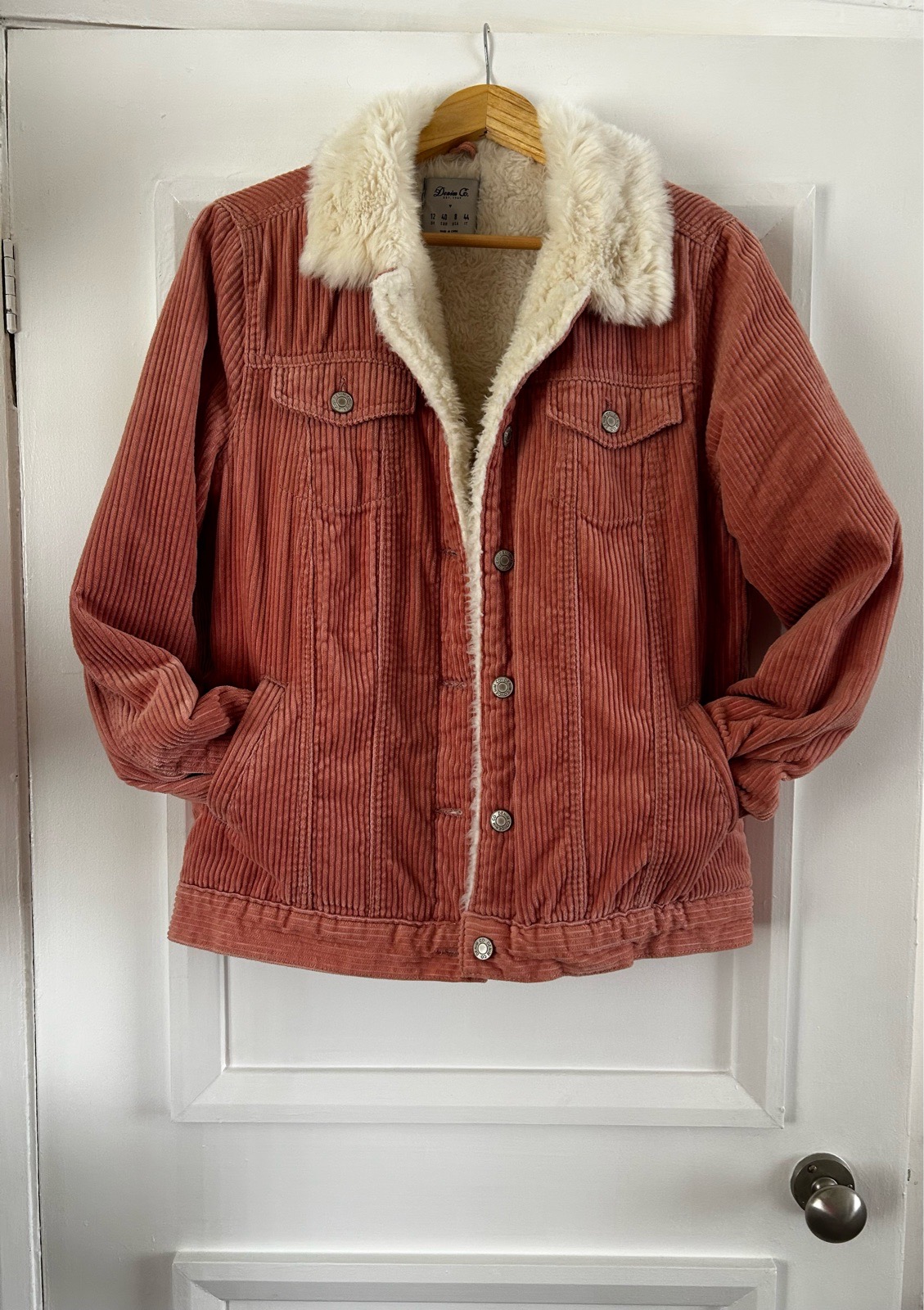 Denim Co Size 12 Pink Faux Fur Lined Jacket