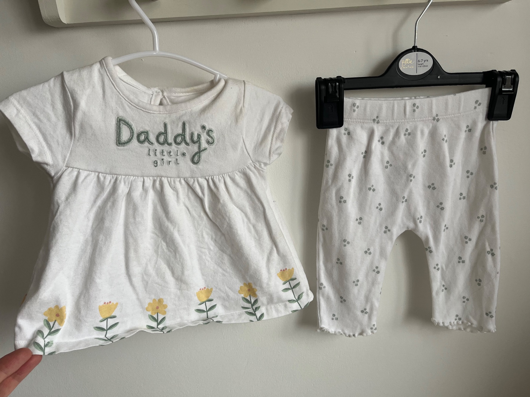 Baby girl set outfit daddy’s little girl white floral 0-3 months George
