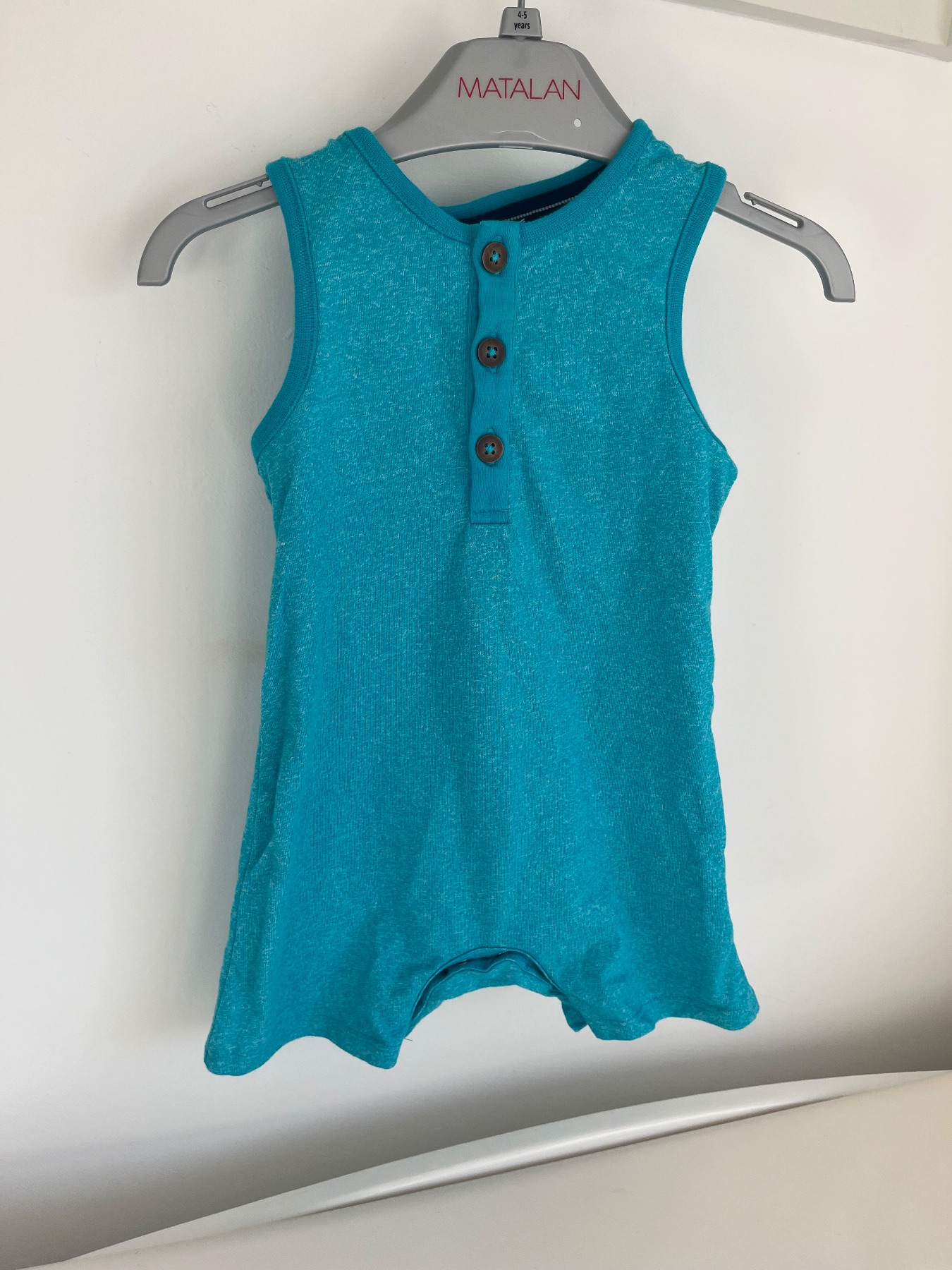 Baby boy greeny blue turquoise F&F romper size 6-9 months summer holiday beach