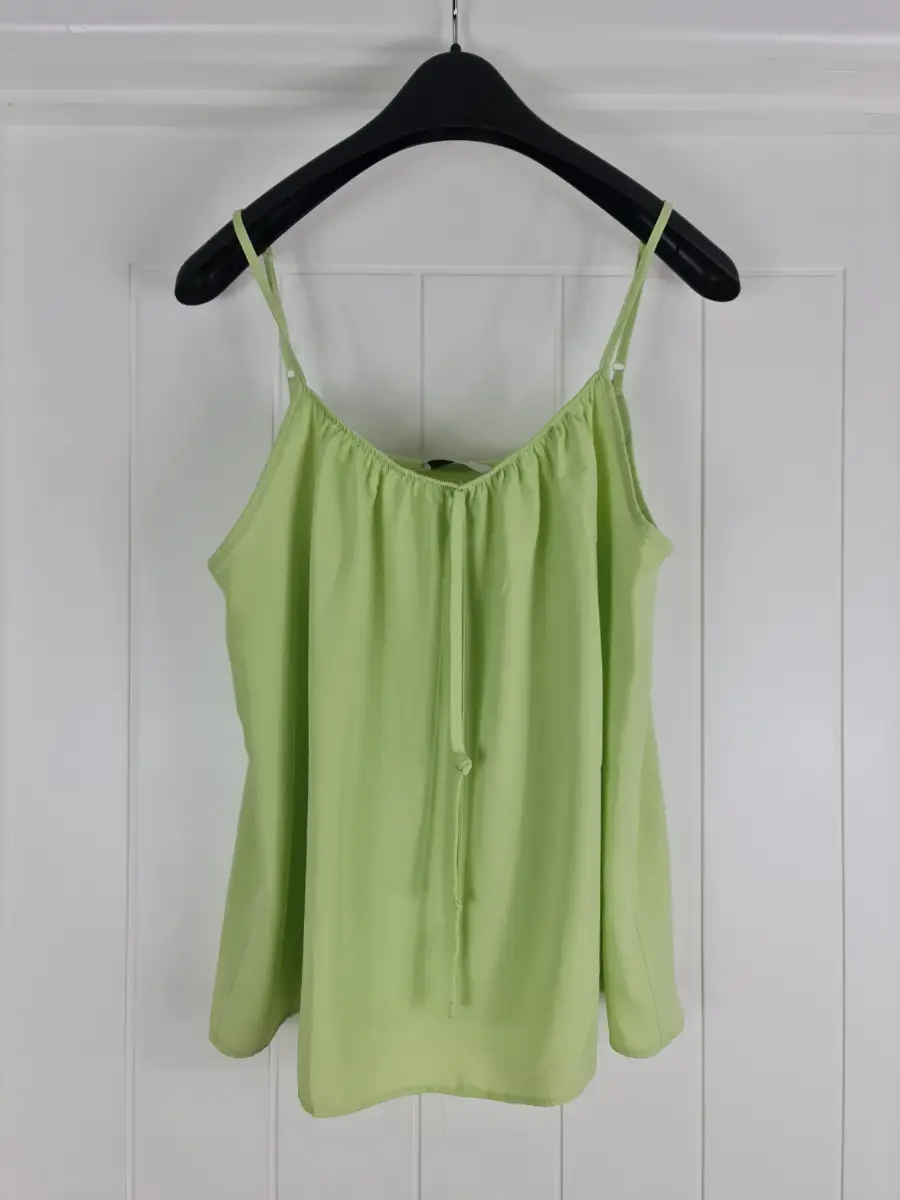 George Lime Green Cami Top UK 12 Strappy Adjustable Summer Holiday Festival Top