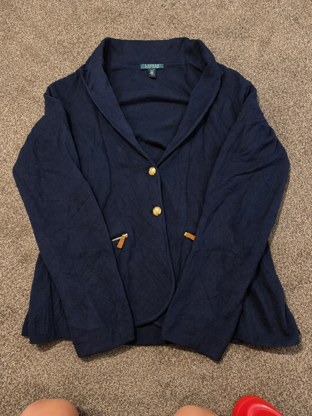 Lauren Ralph Lauren Rib-Knit Double-Breasted Sweater Jacket