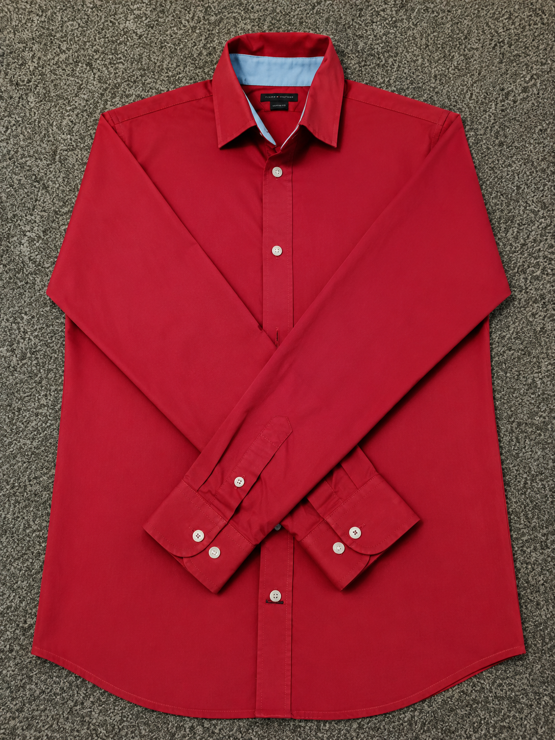Tommy Hilfiger long-sleeve red button-down shirt