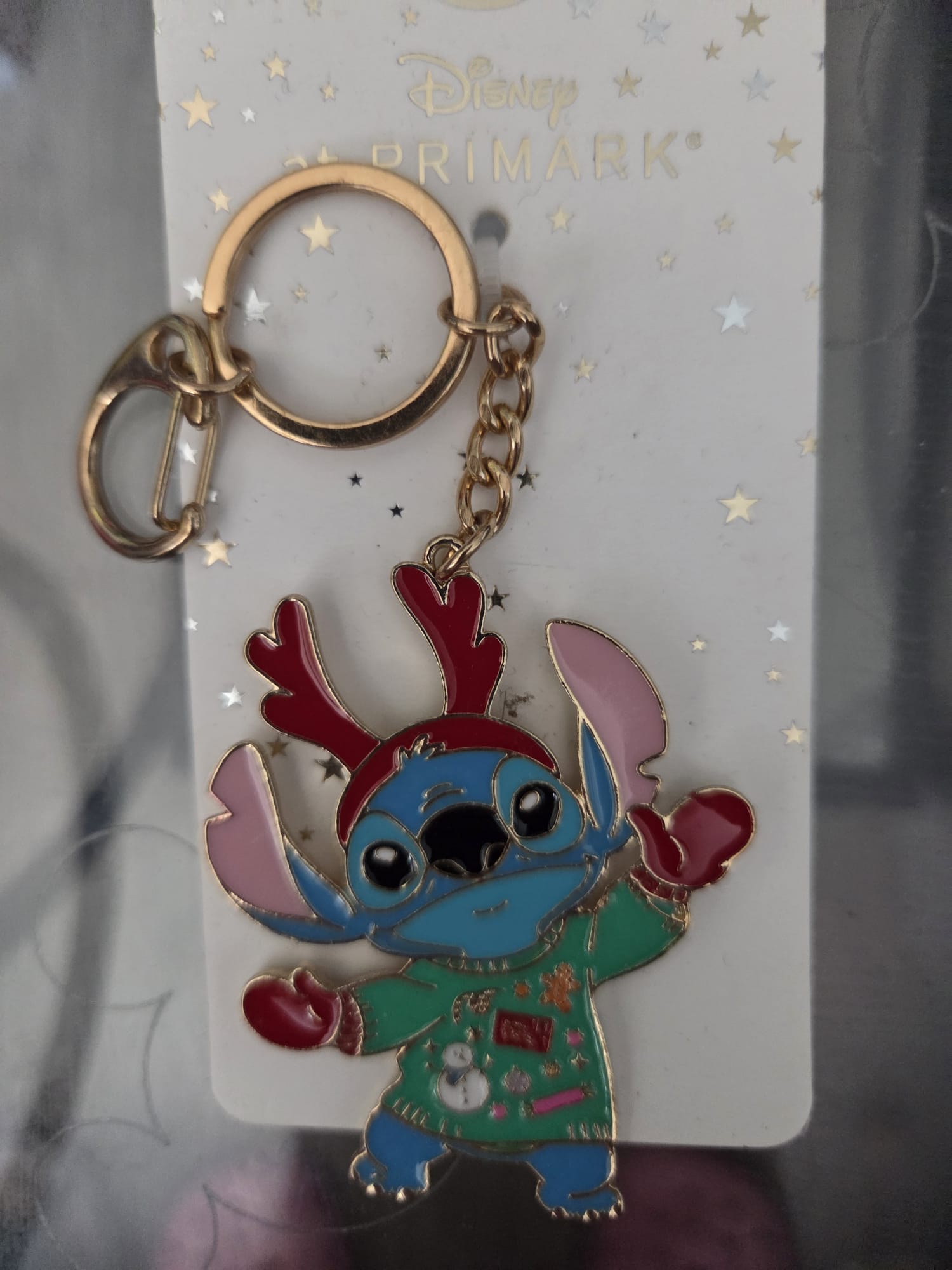 Stitch Metal Christmas Keyring.