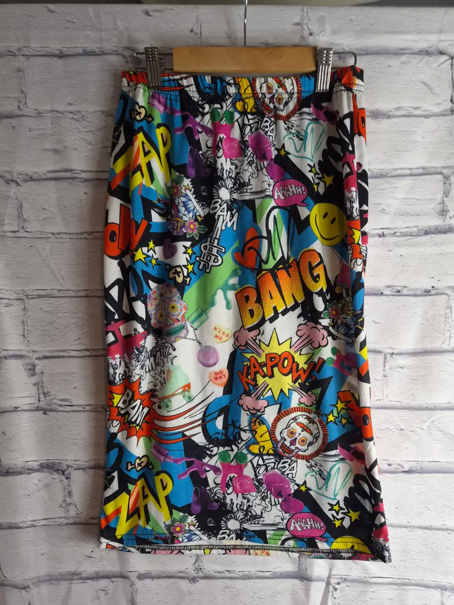 Graphic Print Vintage Midi Skirt Size Small