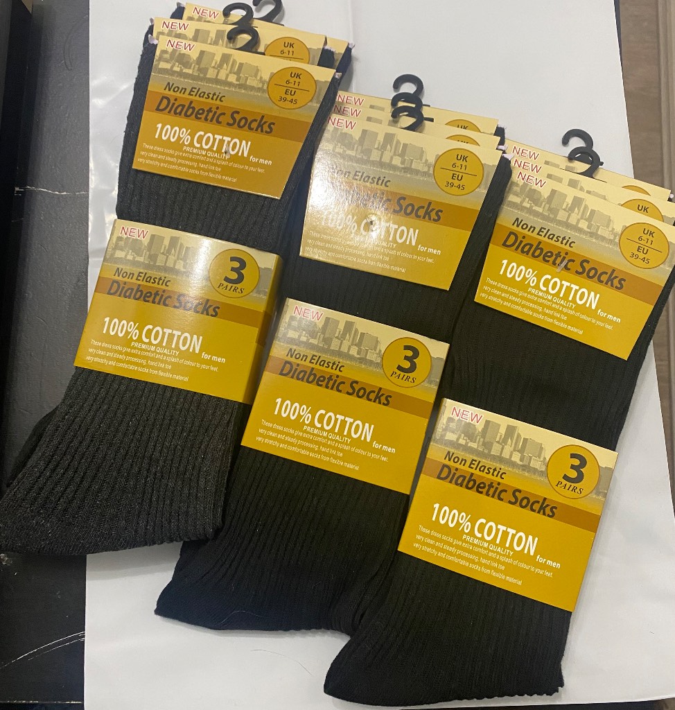 Mens Disbetic 100% Cotton Socks 9 Pairs for £9