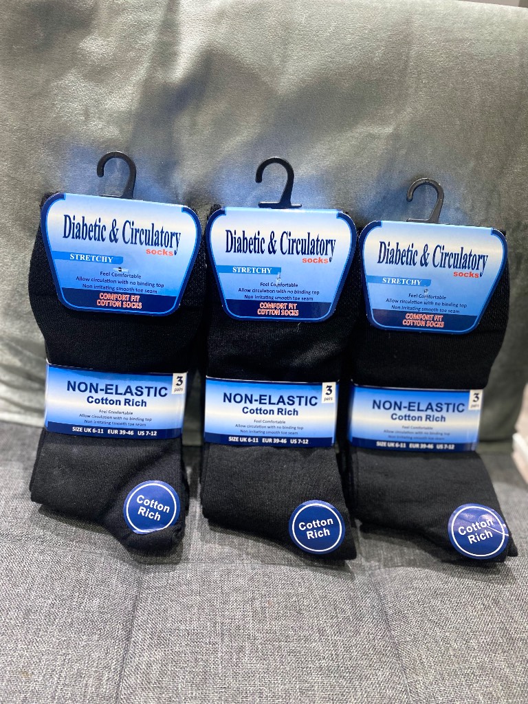 Mens Diabetic Cotton Socks. 9 pairs BNWT