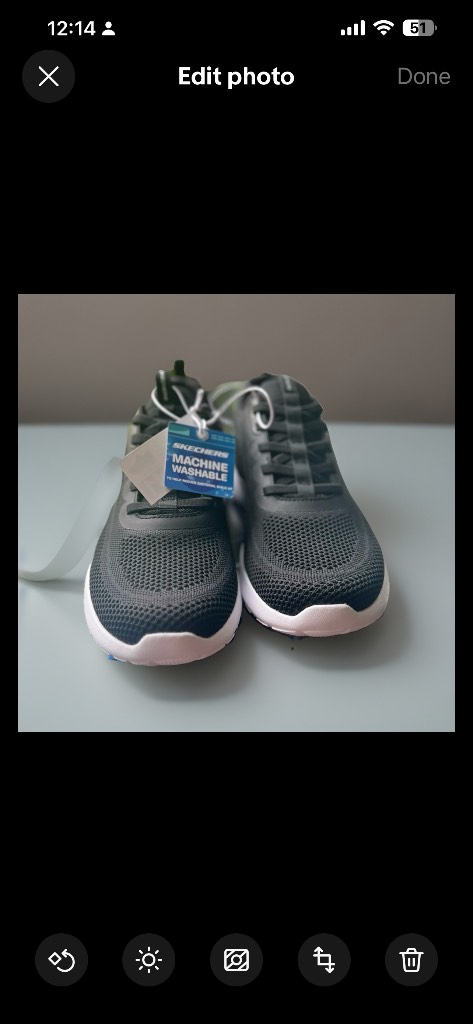 9 black Mens Skech-Air with Memory Foam. BNWT Machine Washable. Air-cushioned outside