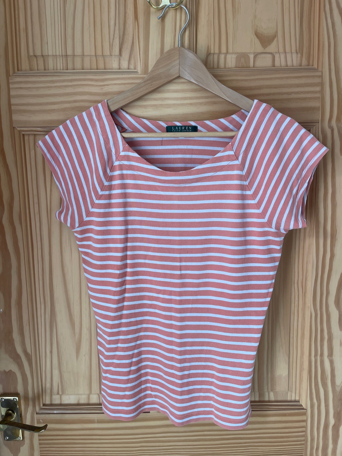 Ralph Lauren pink and white striped T-shirt