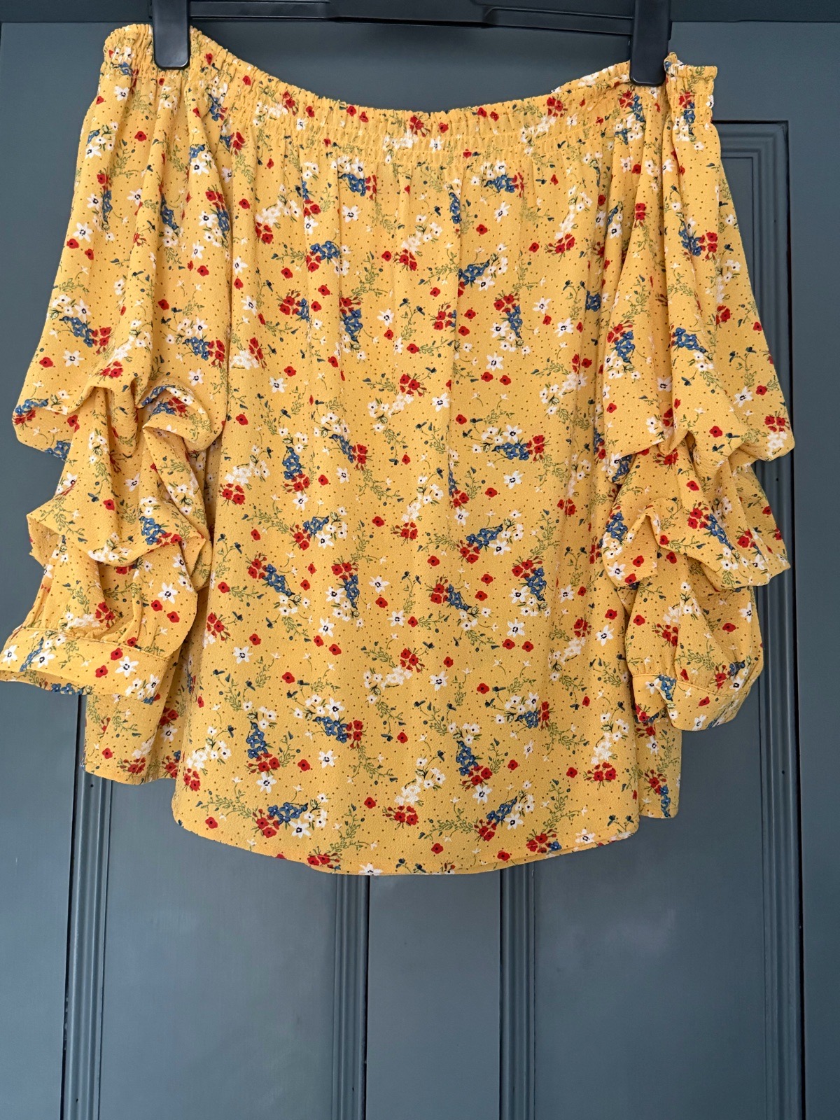 Yellow floral off shoulder top