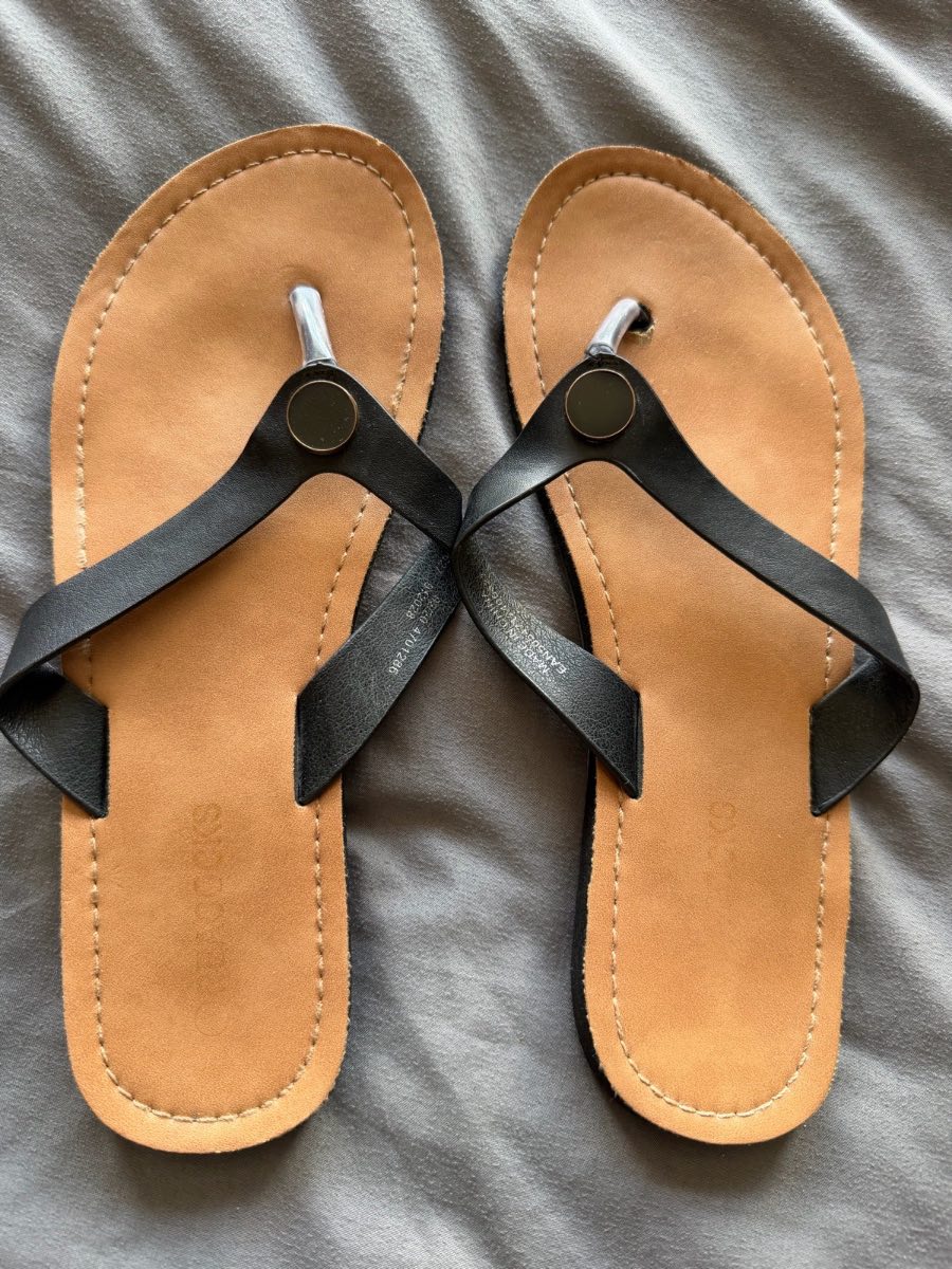 Black flip flops