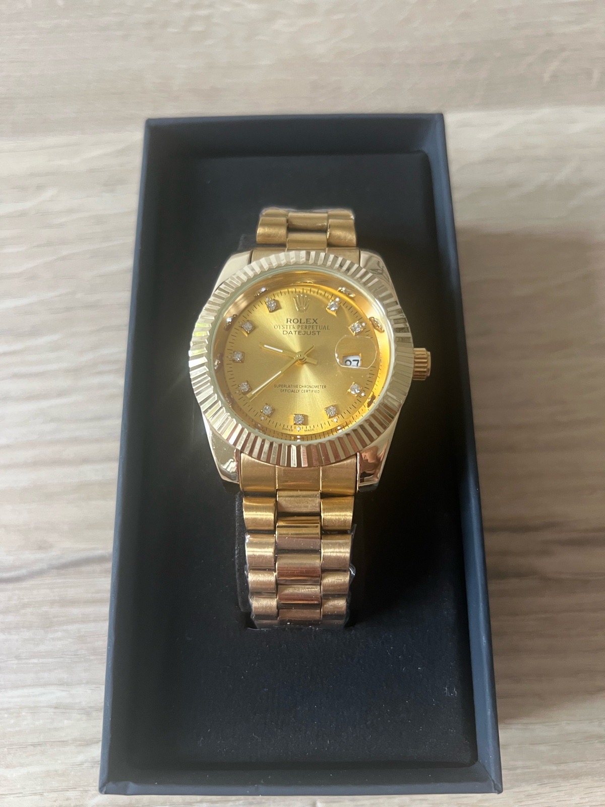 Mens Gold Date Just 41mm Watch New