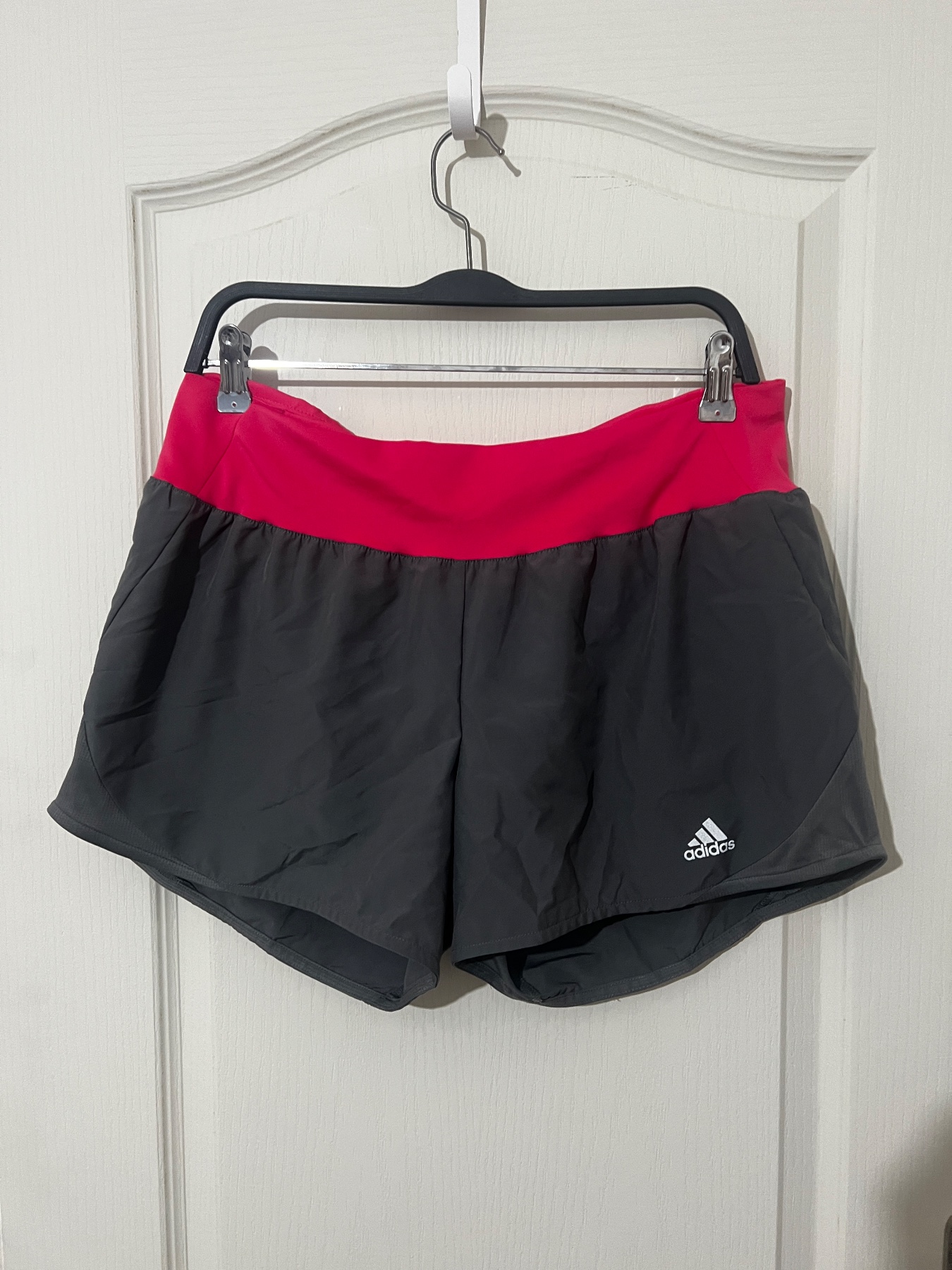 Adidas Climalite Running Shorts Grey & Pink - Size Large