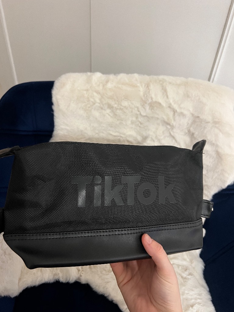 Official TikTok Black Toiletry Bag / Wash Bag - Unisex