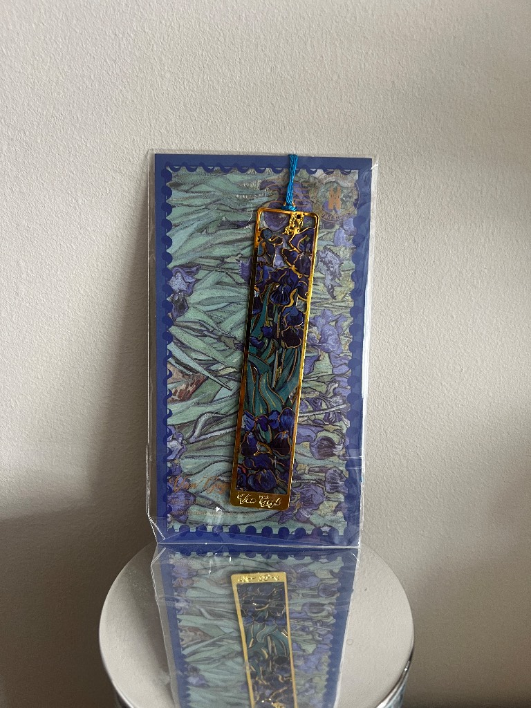 Van Gogh Irises Gold Metal Bookmark