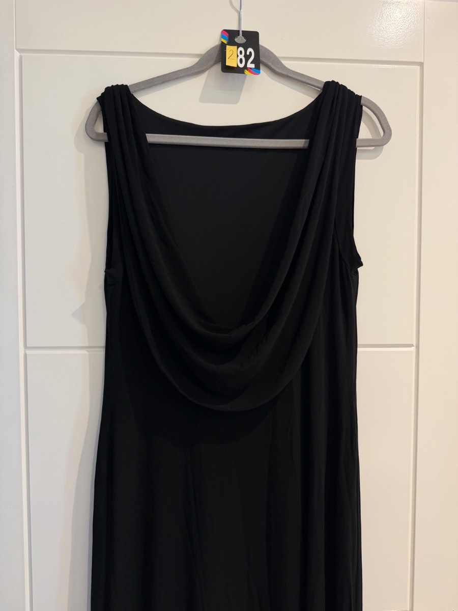 Coast Long Prom Dress black with drop back size 14 - Preloved
