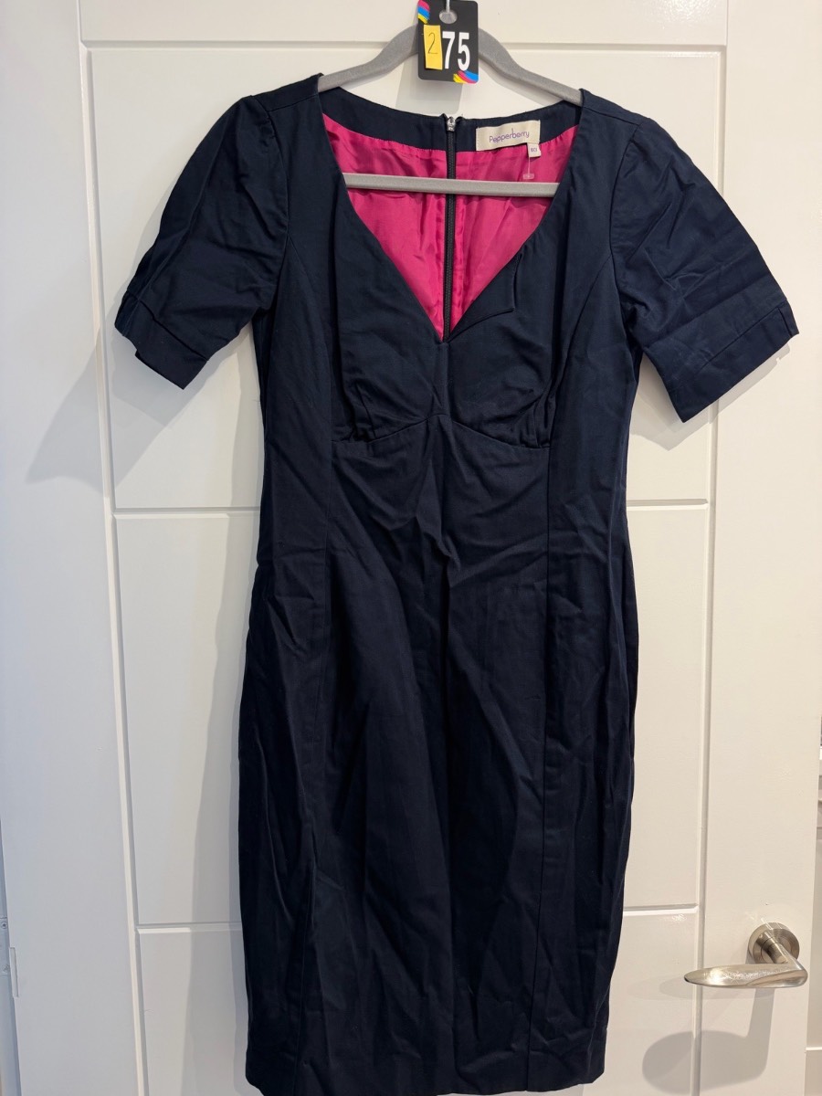 Pepperberry Navy with hot pink lining size 10cv(curvy fit) - Preloved