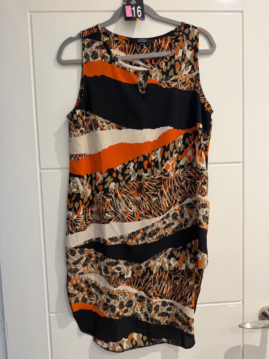 Star by Julien Macdonald top orange, black and beige size 12 - Preloved