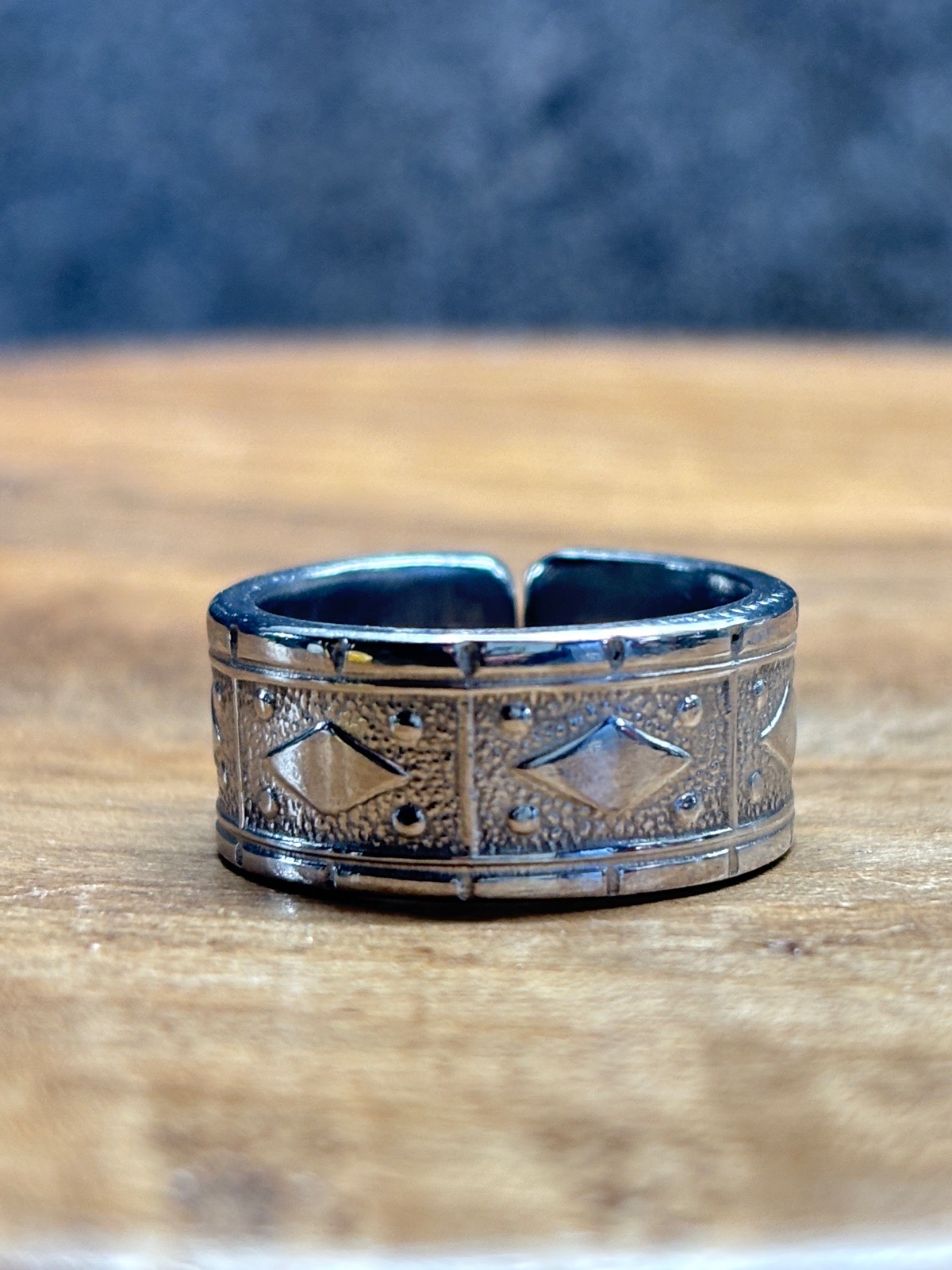 Stainless retro spoon band ring