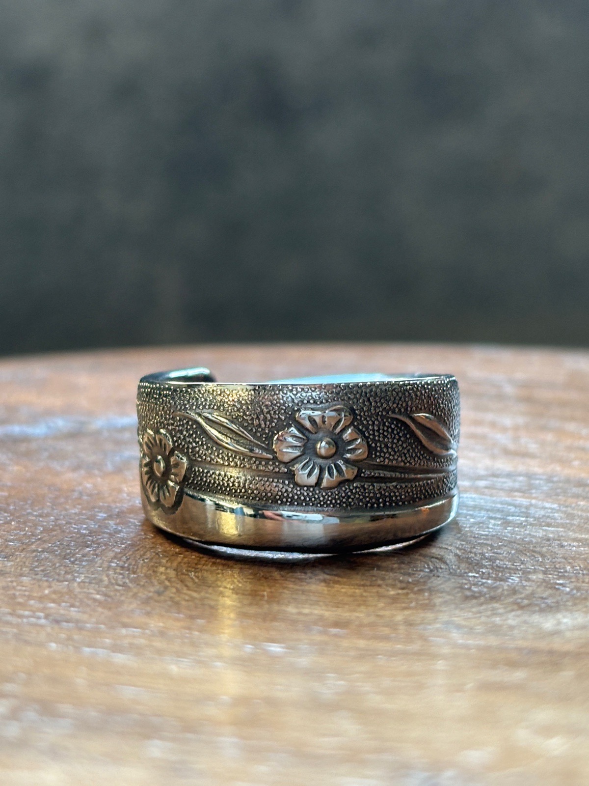 Stainless steel Floral spoon ring
