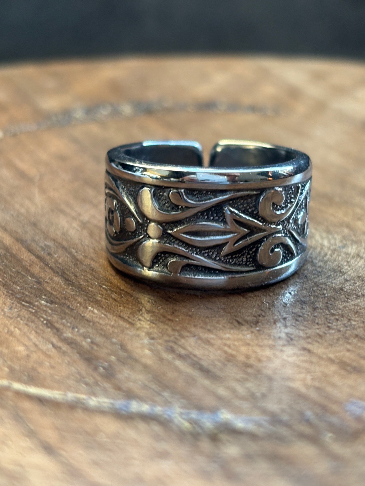 Retro stainless steel spoon band ring