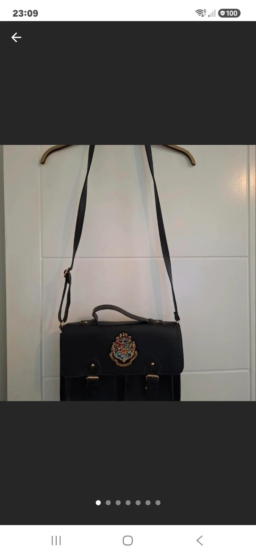 Harry Potter Primark black satchel style shoulder bag emblem on front