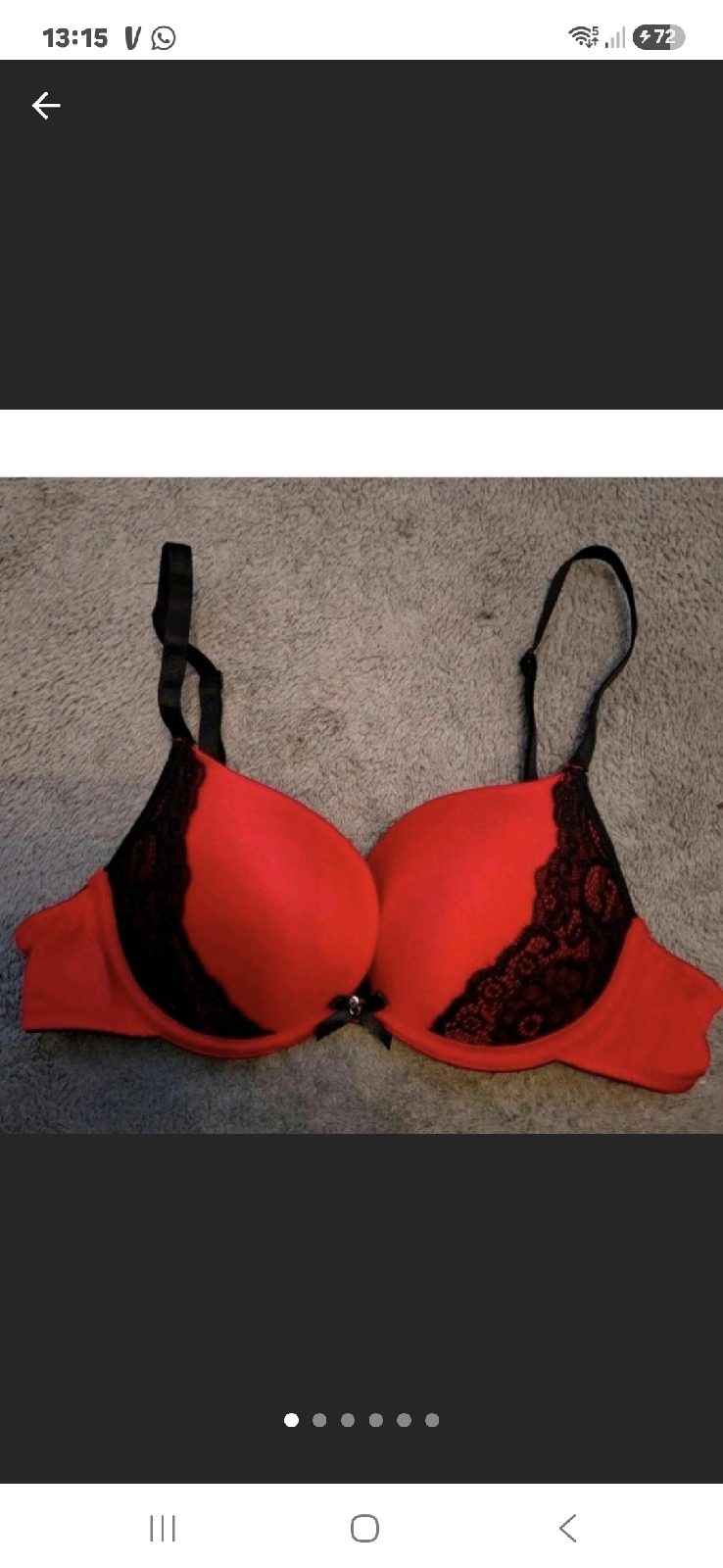 George red and black lacy trimmed underwired bra size 34a