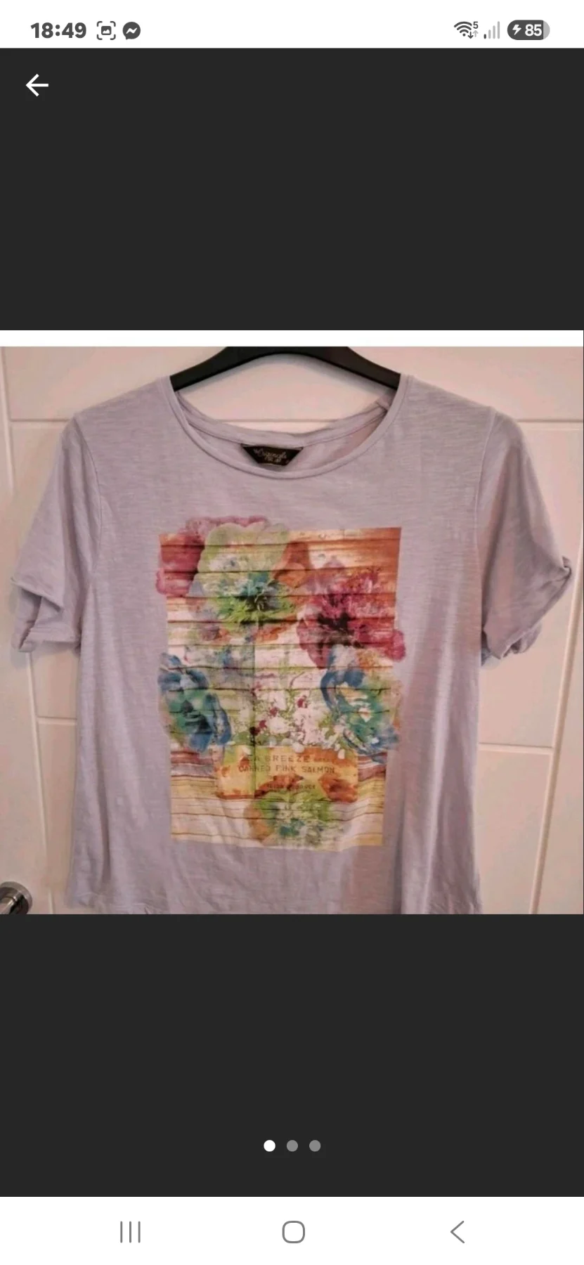 Originals ladies lilac t-shirt fliral design size 18