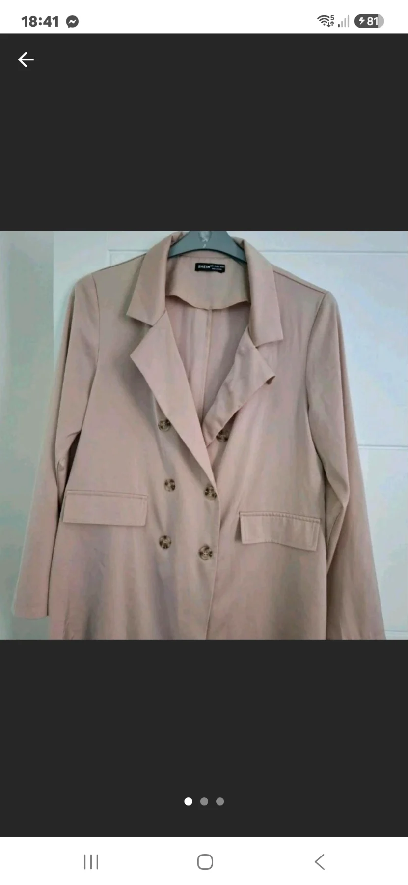 Shein ladies beige satin effect dressy modern blazer size12 apx us8-10 euro40-42