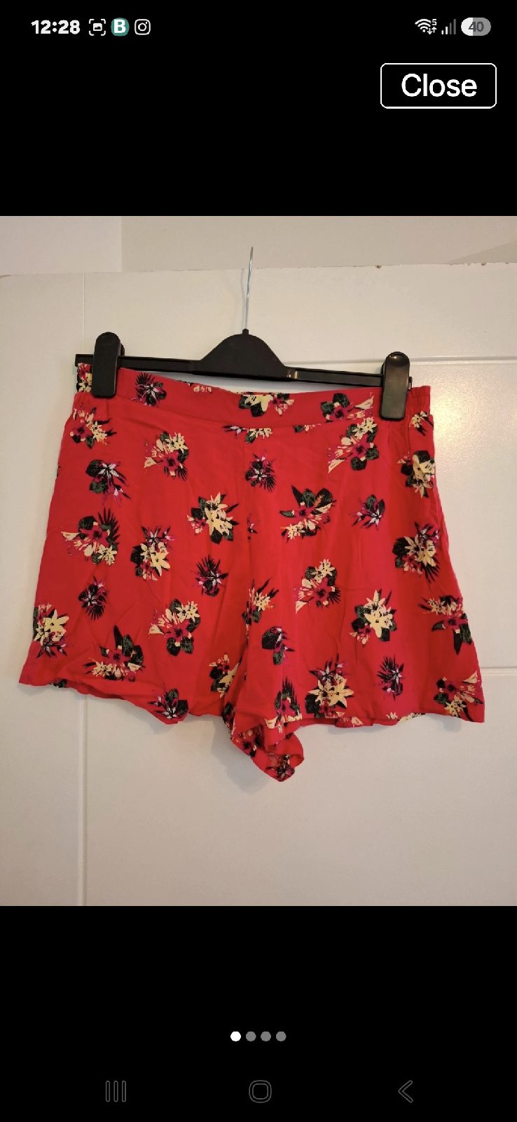 George ladies pink/multi-coloured floral patterned modern summer shorts size 14