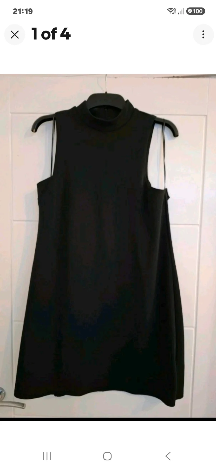 Newlook ladies plain black smart high neck modern dress size 14