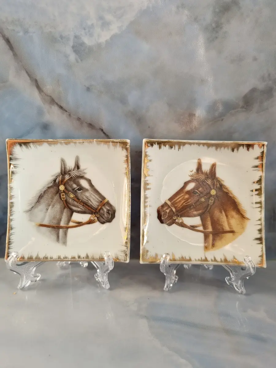 Vintage Bradley California Creations Horse Head Trinket Dishes - Pair of 2