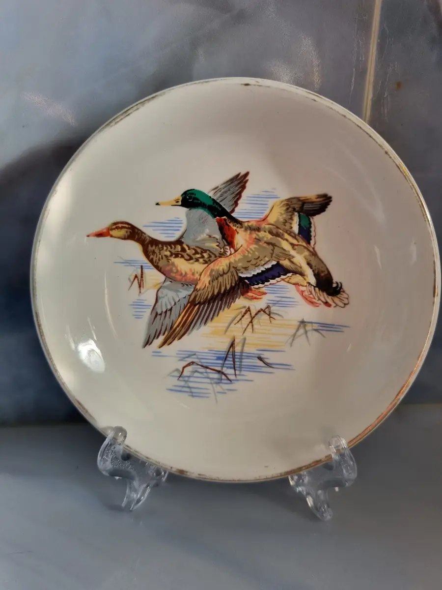 Vintage Swinnertons Ironstone Mallard Ducks Flying Pin Dish 11.5cm