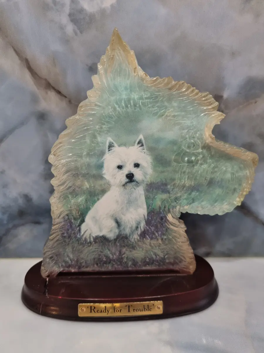Bradford Exchange Westie Dog Plaque - Ready for Trouble – Debbie Gillingham PDSA