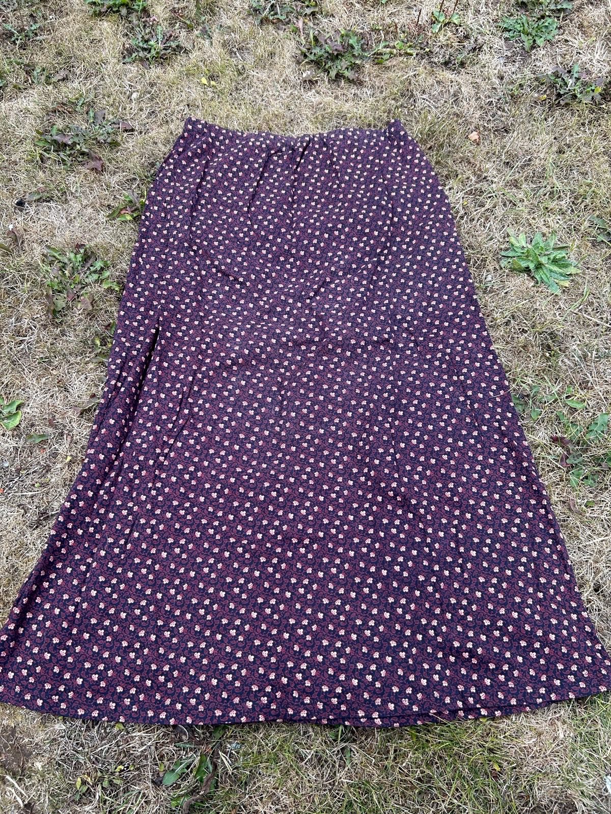 Vintage Size Large Multi Coloured Patterned Summer Maxi Style Skirt - Laura AShley