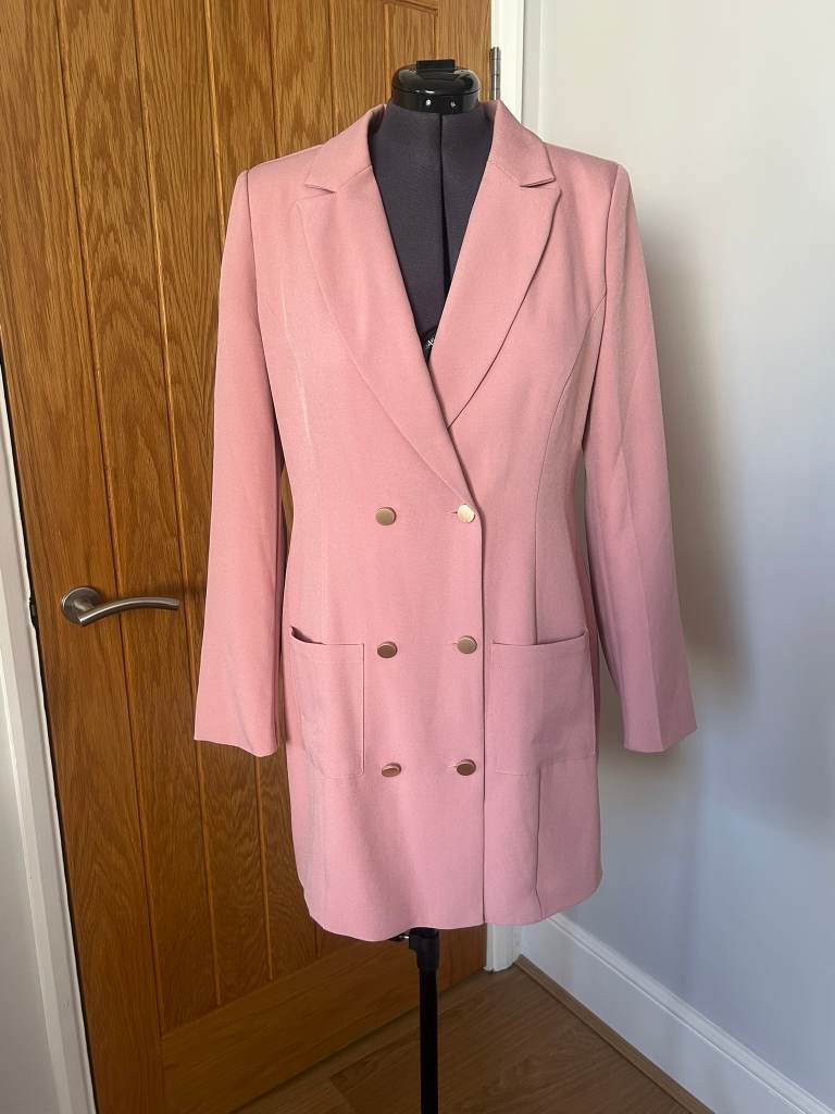 Liberty Double Breasted Blazer Dress - Pink Size 16 - In The Style