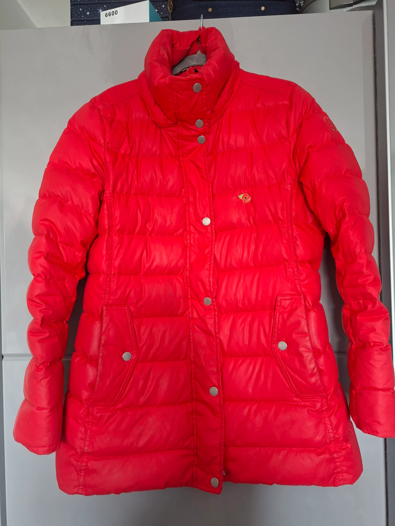 Red Tommy Hilfiger puffer jacket