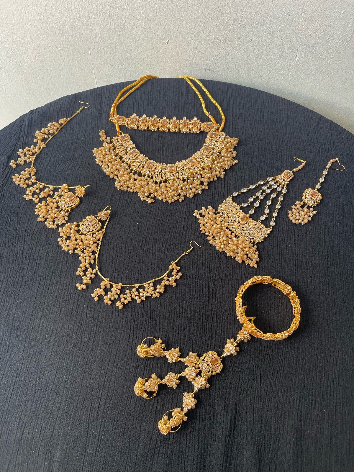 Complete Gold Tone Bridal Jewellery Set — Full Unused Wedding Collection