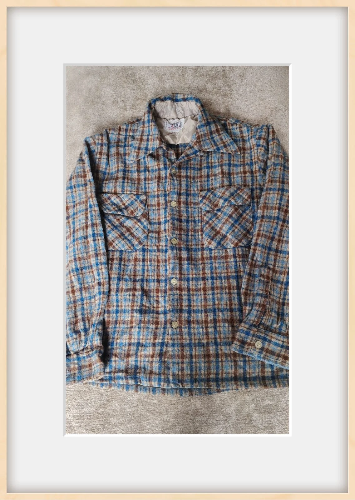 White AK Vintage 70s Flannel Plaid Shirt