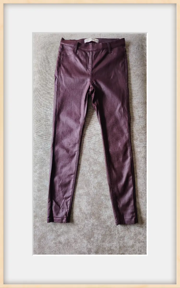 Next burgundy coated skinny jeans sz 10