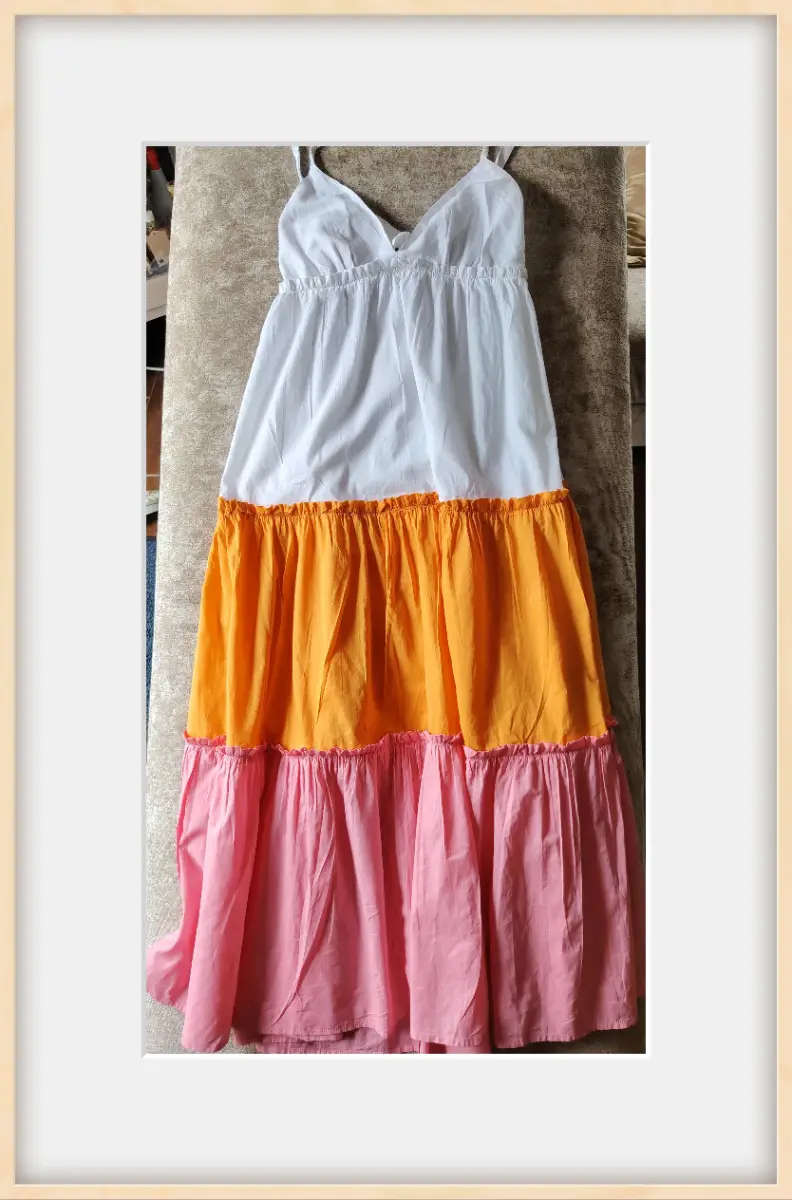 Colour block tiered maxi dress 🧡