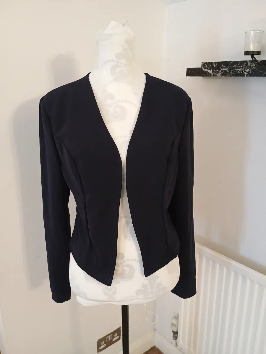 Unbranded Ladies Navy Blue Lightweight Blazer Size Medium Excellent Condition