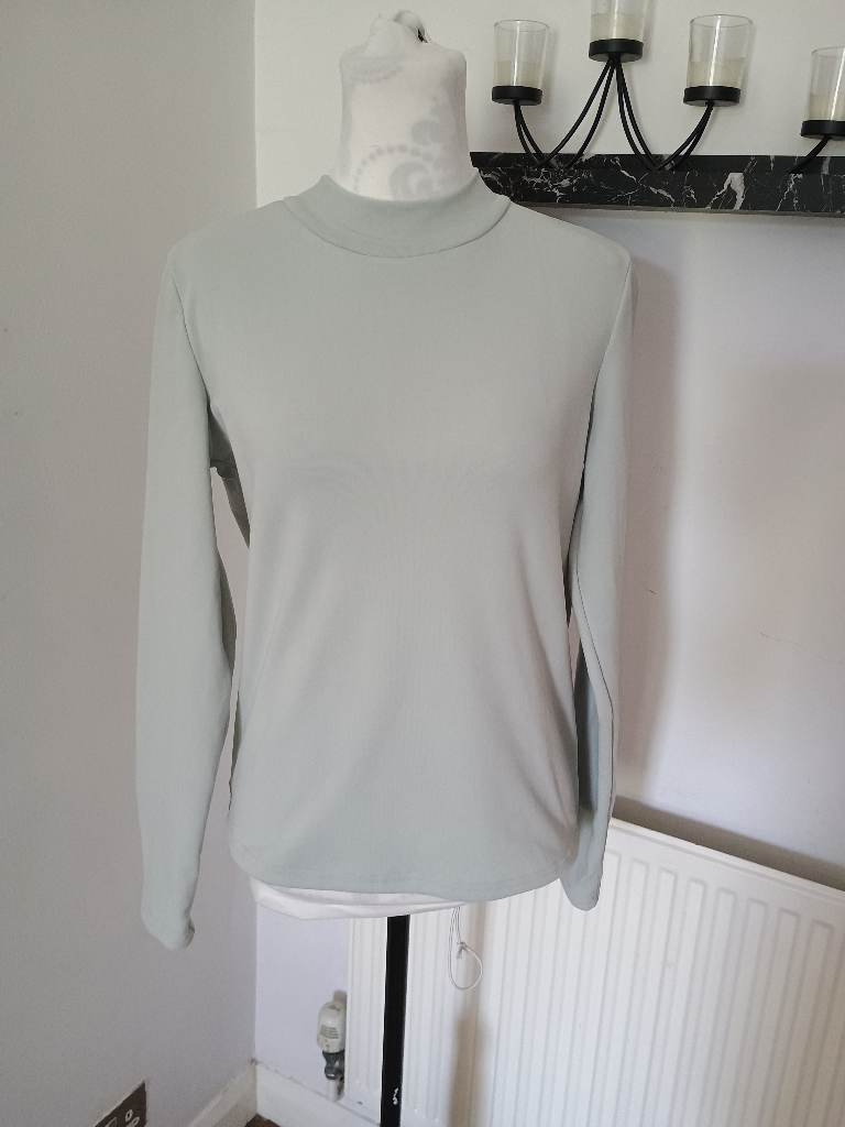 Ladies Mint Green Thermal Long Sleeve Top Size Small
