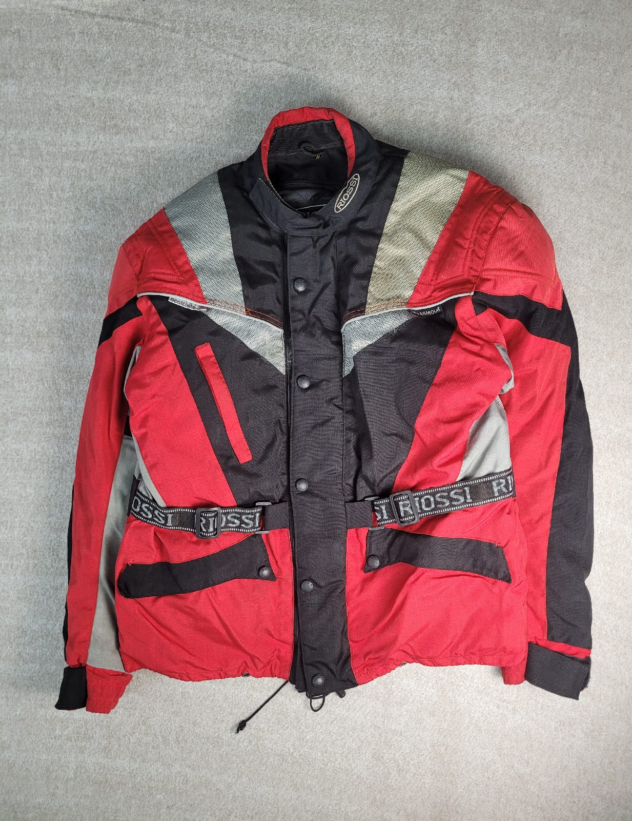 Riossi Jacket Mens Size Medium Black Red Motorcycle Biker Padded