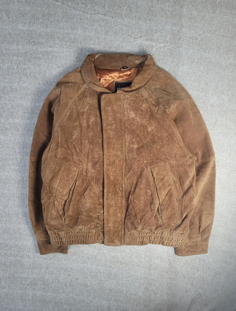 Pierre Cardin Jacket Mens Size Large Leather Bomber Brown Full Zip